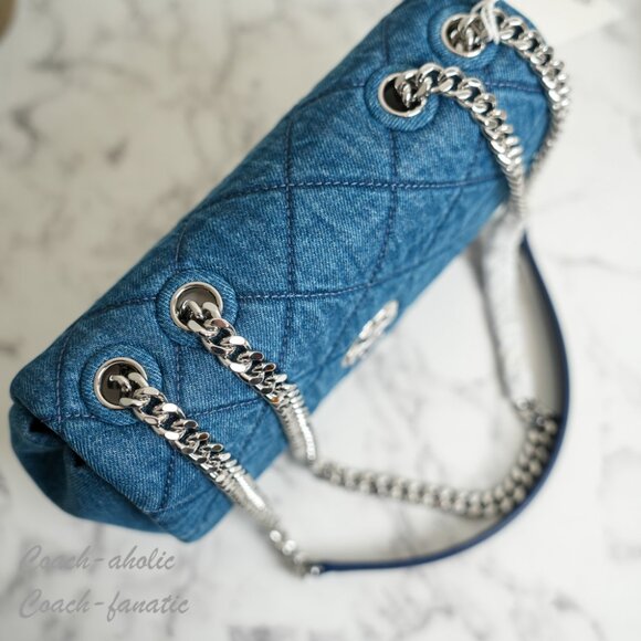 NWT Tory Burch Willa Denim Small Shoulder Bag Crossbody - Picture 6 of 9